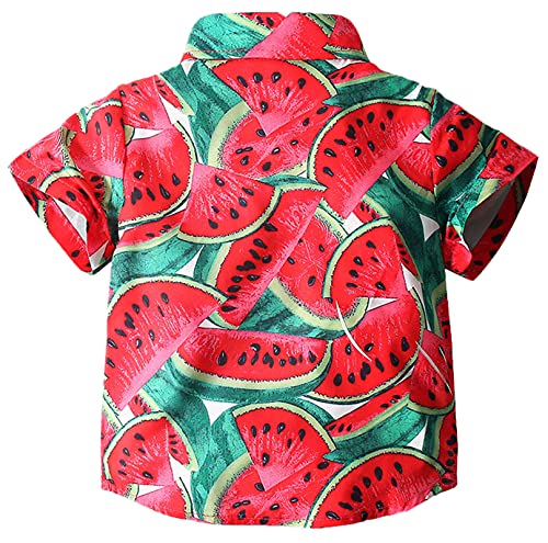 QZH.DUAO Little & Big Boy's Hawaiian Shirts Short Sleeve Fun Print Button Down Dress Shirt Tops for Kids, 9 Months - 15 Years2