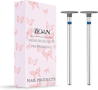 BQAN 2Pcs Nail Drill Bits Diamond Cuticle Removal Bit for Acrylic Nails Manicure Nail Prep and Nail Gel Polish Remover, 3/32" Shank -Silver Saucer-