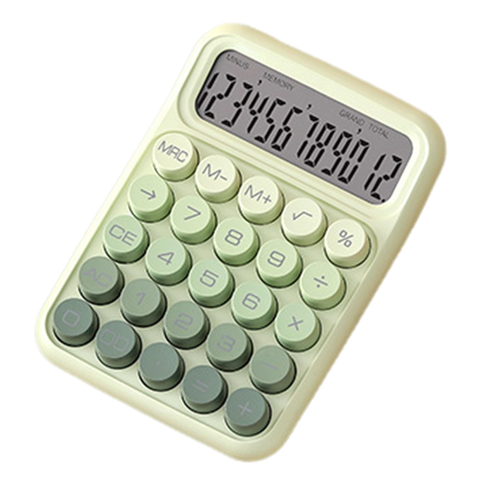 Calculatrice mécanique, rose, joli écran LCD à 12 chiffres, grand bouton rond, calculatrice à utiliser comme calculatrice de bureau, écran inclinable à 15° pour enfants (bleu Calculatrice mécanique, rose, joli écran LCD à 12 chiffres, grand bouton rond, calculatrice à utiliser comme calculatrice de bureau, écran inclinable à 15° pour enfants (bleu