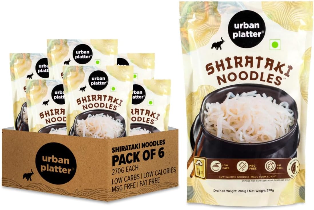 - Shirataki Konjac Noodles, 270g, Pack of 6 (Fat-Free, Gluten-Free, Low Carb, Ready to Use)