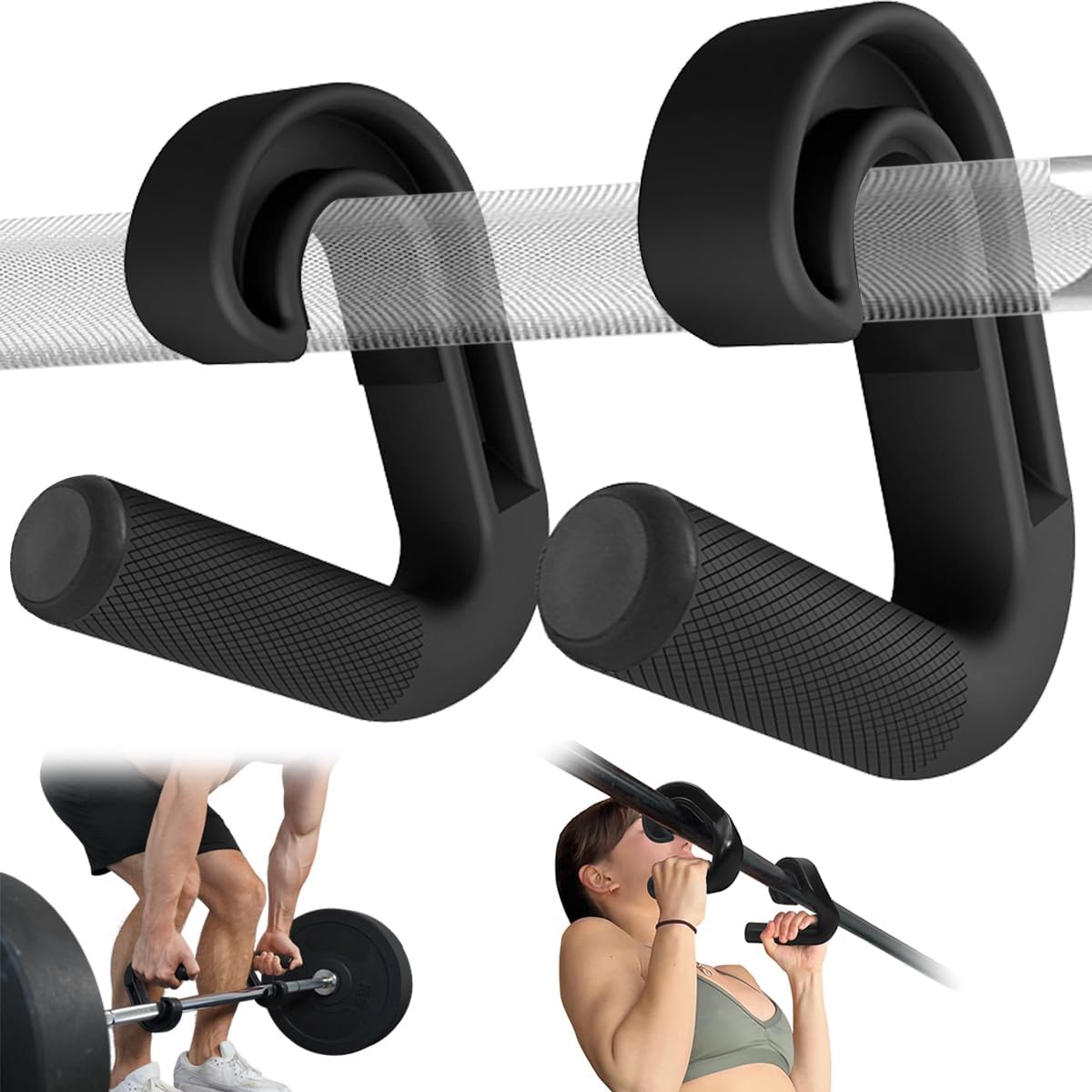 Neutral Grip Pull Up Handles 45° - Angles 90 Grips for Relieve Wrist Stress - Non-Slip Pull Up Grips - for Pull-Ups Deadlifts - Fits Pull Up Bar Grips & Barbells Home Gym Enthusiasts