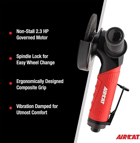 Miniatura 5 de AIRCAT Herramientas neumáticas 6380: Amoladora angular resistente de 2.3 HP de 5 pulgadas 12.000 RPM