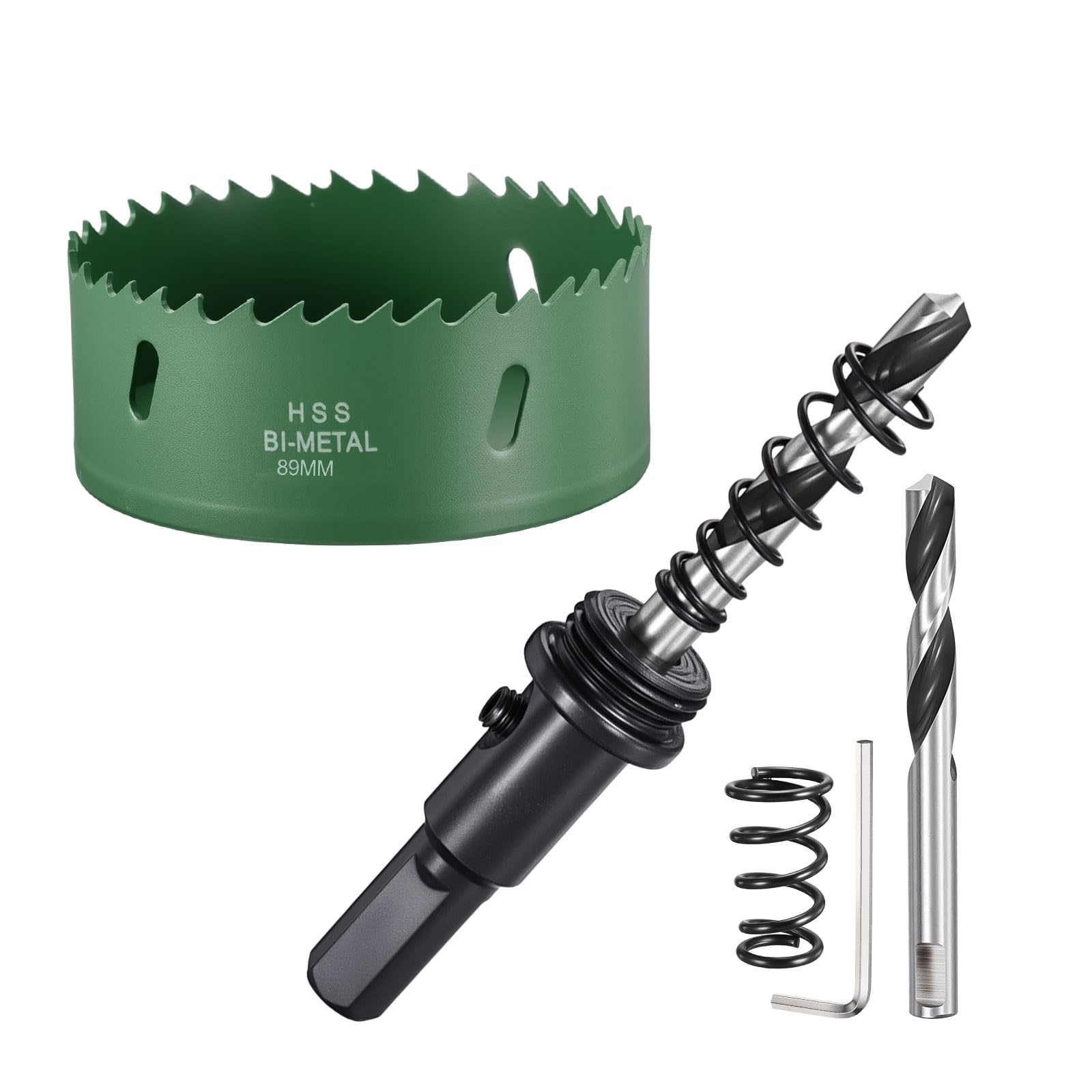 DTGN 3-1/2" Bi-Metal Hole Saw M42 HSS - 89mm Hole Cutter - Good for Thick Stainless Steel/Alloy/Aluminium/Brass/Copper - Green