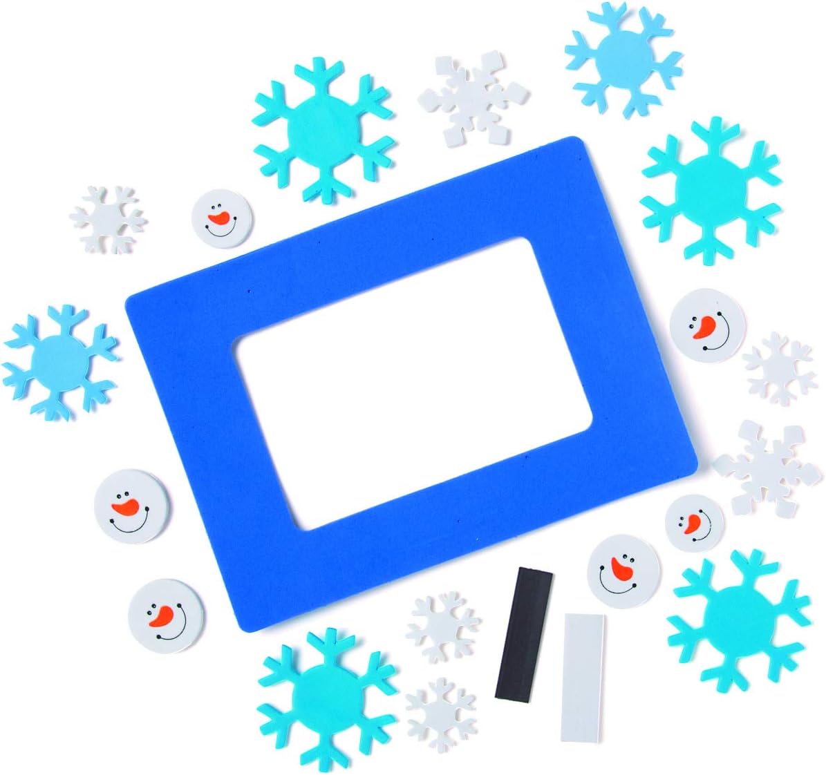 Smile Face Snowman Picture Frame Magnet - Makes 12 - Crafts for Kids and Fun Home Activities image 2