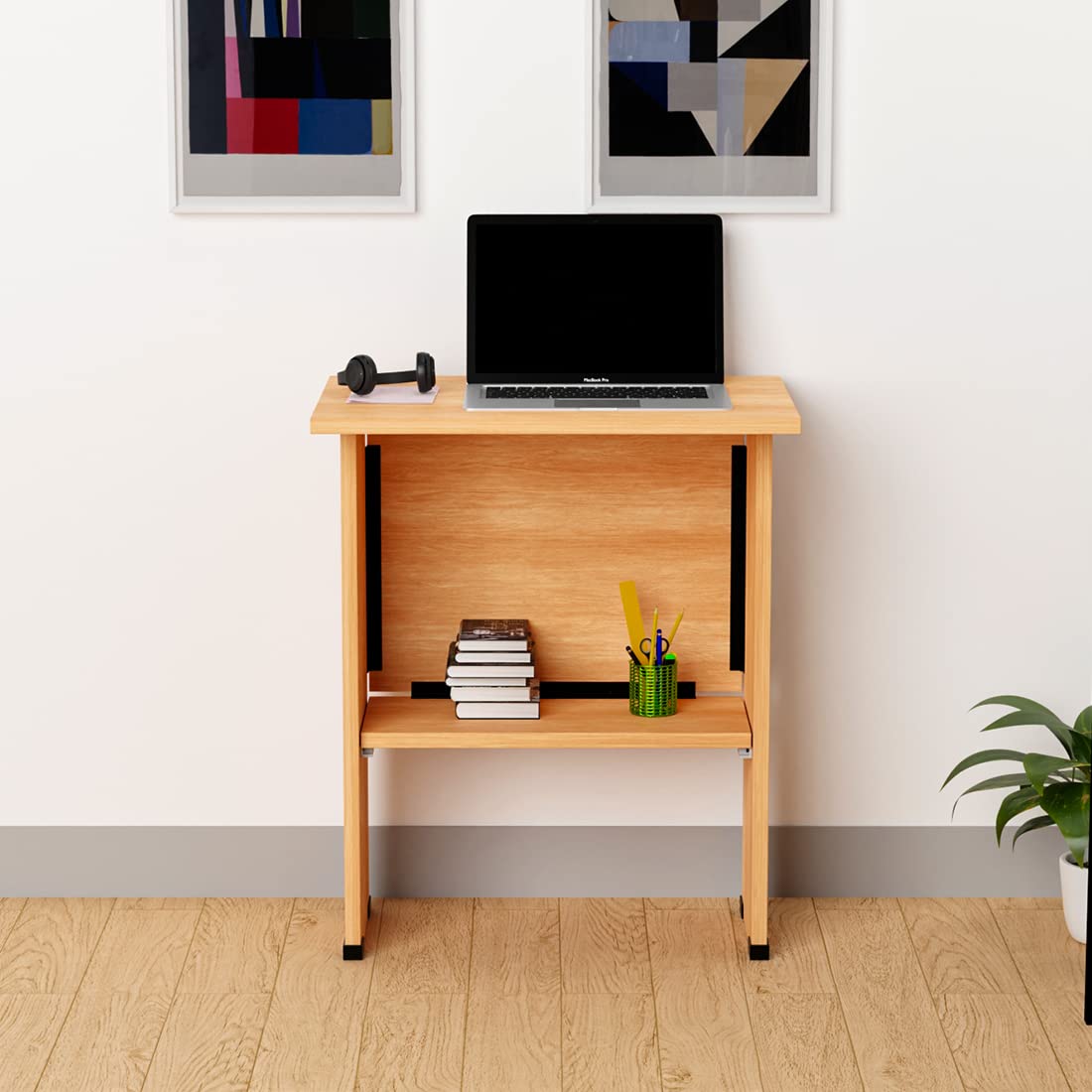 FurlayFoldable Wooden Finish Study Table (Beige)