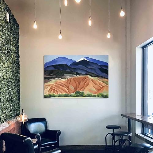 Miniatura 4 de Lienzo decorativo para pared para sala de estar, Georgia O'keeffe, paisaje de mesa negra impresiones en lienzo envueltas para galería, estirado y