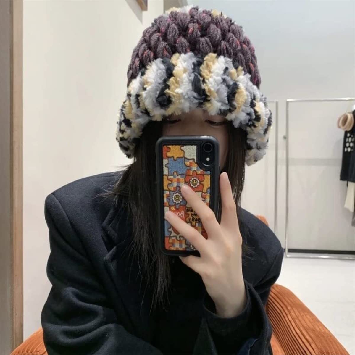 Czapka Beanie Czapka Zimowa Damska Dziewczęca Dzianinowa Czapka Robiona Na Drutach Czapka Rybaka Ciepła (jak pokazano Jeden Rozmiar)