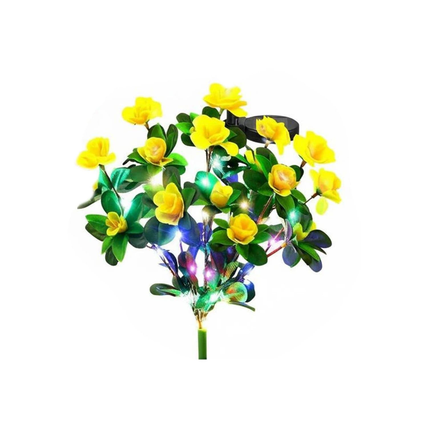 Auto On/deactivate LED Flower Stake Light Easy to Install Solar Flower Light Weather Resistant Lighted Artificial Blossom Bush for Cemetery, Yard, Pathway, Patio, Yellow-image-25