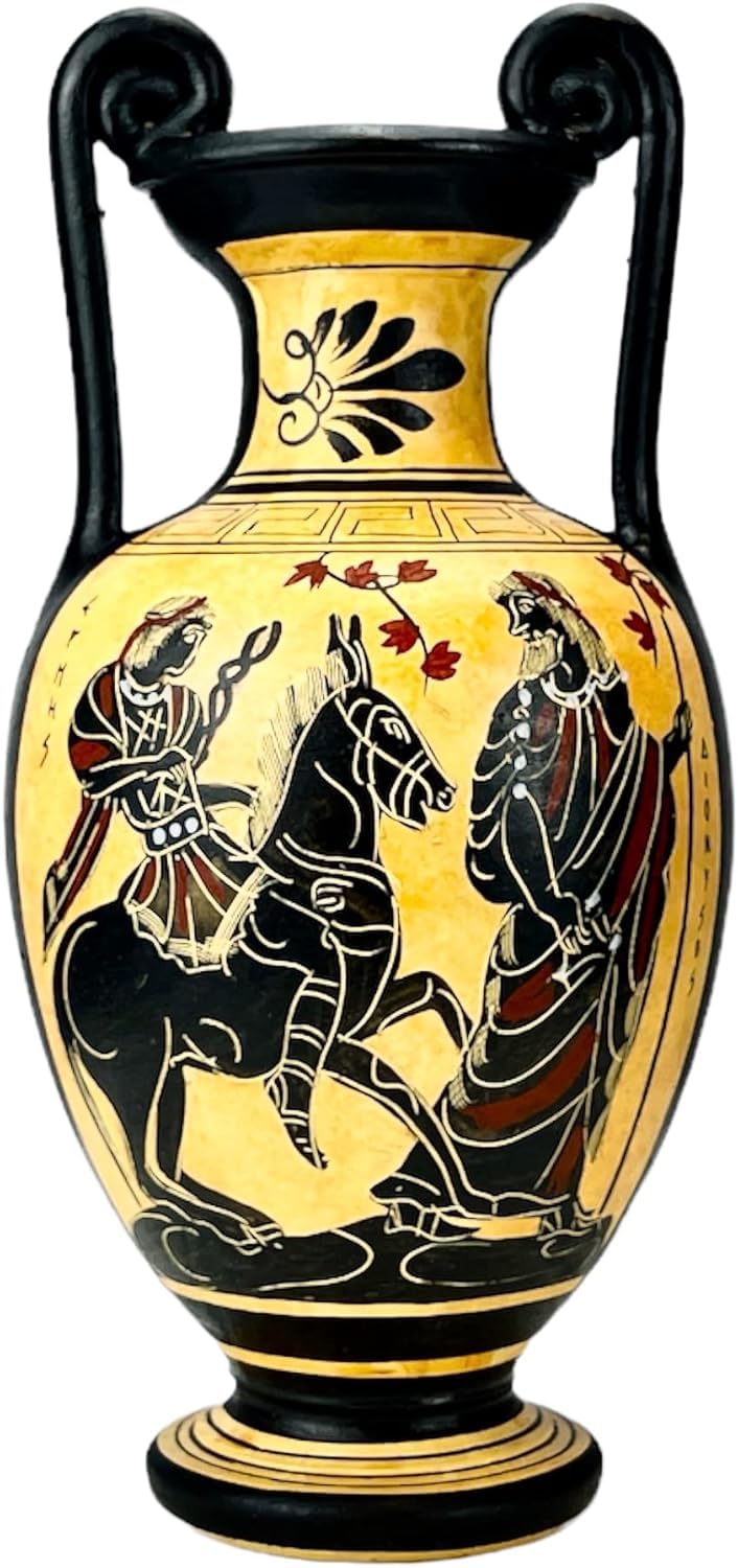Ancient Greek Vase God Hermes & God Dionysus 9.45 in : Home & Kitchen