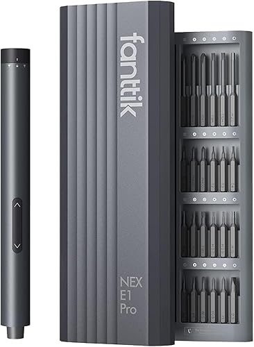 Fanttik E1 Pro Mini destornillador eléctrico, juego de destornilladores de precisión con luz LED, 24 puntas magnéticas, máximo 3 N.m, almacenamiento