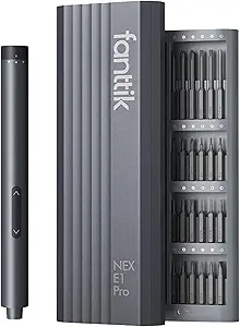 Fanttik E1 Pro Mini Electric Screwdriver, Precision Screwdriver Set with LED Light, 24 Magnetic Bits, Max. 3 N.m, Magnetic Storage, 5/32''Hex, Repair Tool Set for Phone Camera Laptop Watch