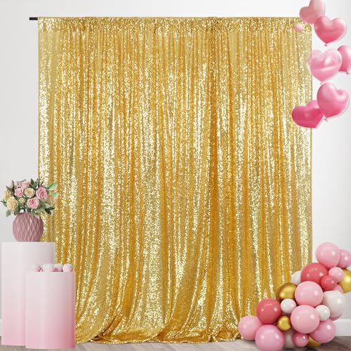 SquarePie Sequin Gold Backdrop 10FT x 10FT Photography Wall