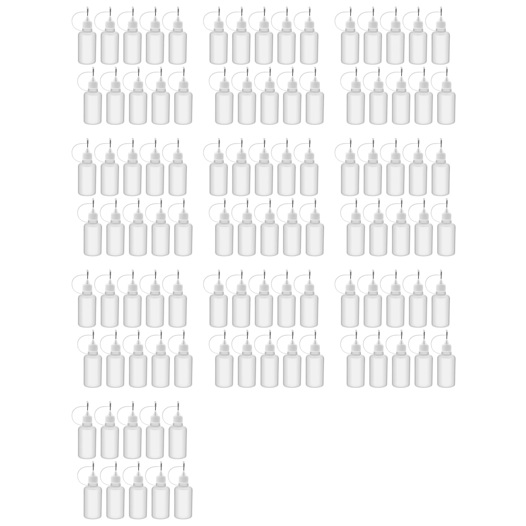 Jnchdghwa 100Pcs 30Ml Plastic Squeezable Tip Applicator Bottle Refillable Dropper Bottles with Needle Tip Caps for Glue DIY