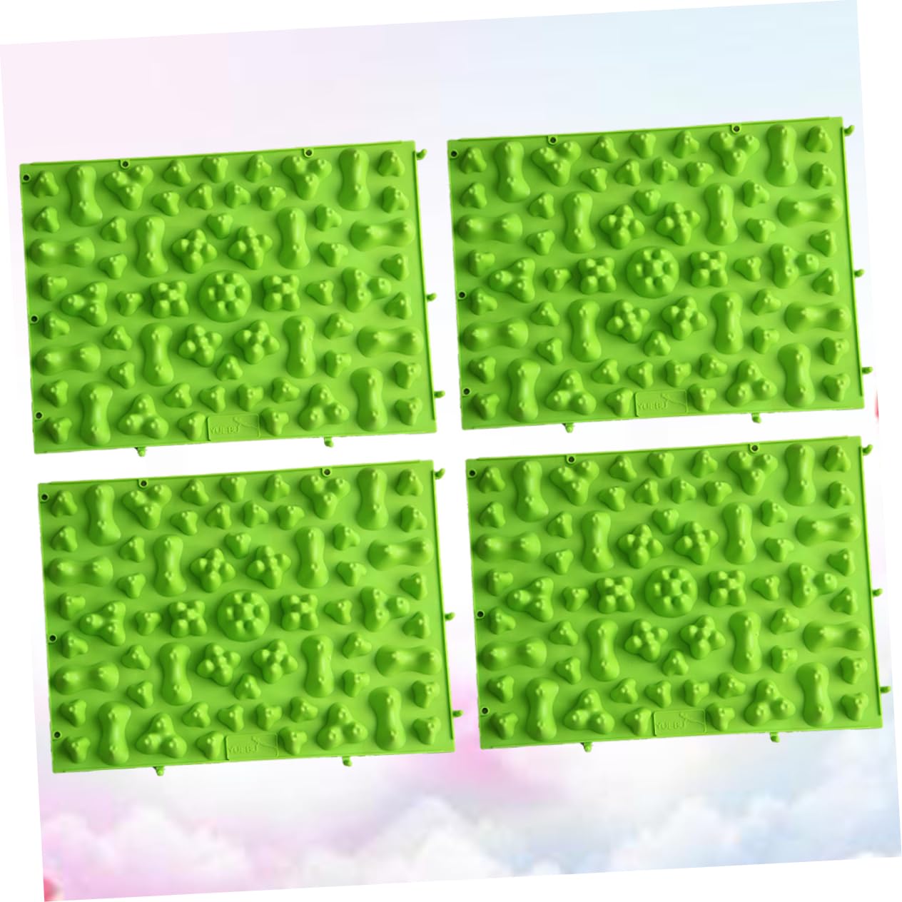 BESTYASH 4piezas Alfombrilla De Masaje Para Pies Acupresión Para Relajar Los Pies Estimula Circulación Sanguínea Para y Color Verde Material Tpe De Alta Elasticidad