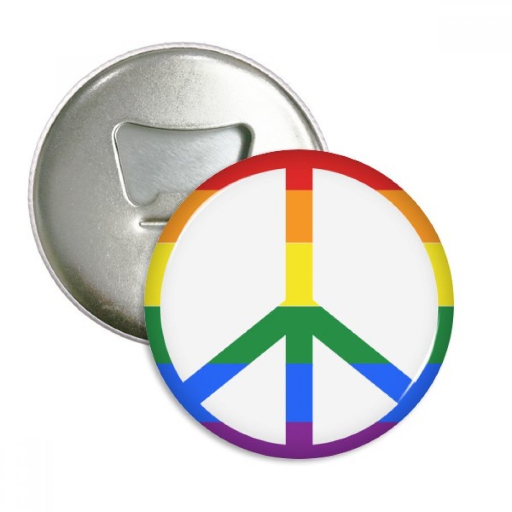 Badge broche bouton lgbt et aimant décapsuleur arc-en-ciel à offrir en cadeau de paix - 3 pcs