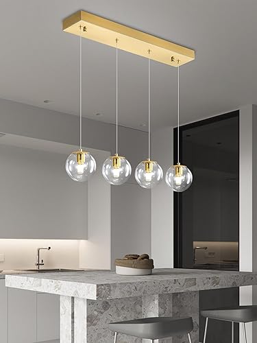Miniatura 233 de Escalera LED de 10 luces LED moderna con globo de cristal, lámpara colgante grande para techos altos, accesorios de iluminación de entrada, villas y