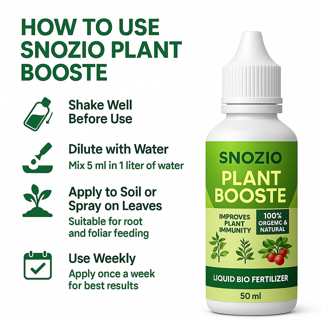 SNOZIO Organic Plant Boost Liquid Biofertilizer (3 x 50ml) ||100% Organic |Plant Booster for Speed Growth | Booster - Promotes Healthy Roots & Speed Growth of All Home Garden Plants 1