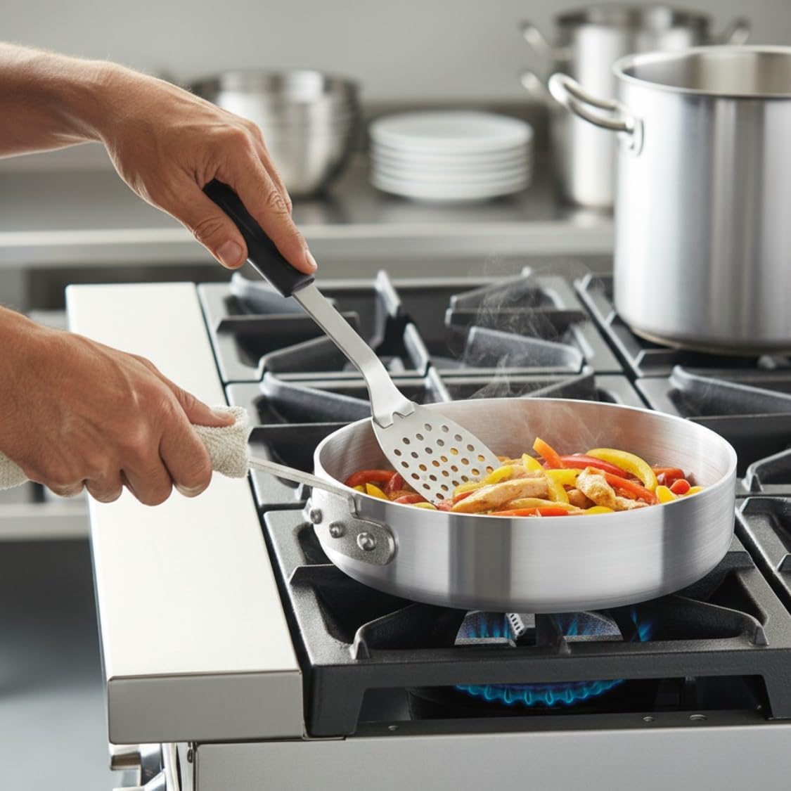 TrueCraftware- 3 Qt. Aluminum Sauté Pan 3.5mm Thickness- Cooking Pan Chef Cooking Pan Frying Pan Skillet for Home and Restaurant Cookware NSF Certified Dishwasher Safe
