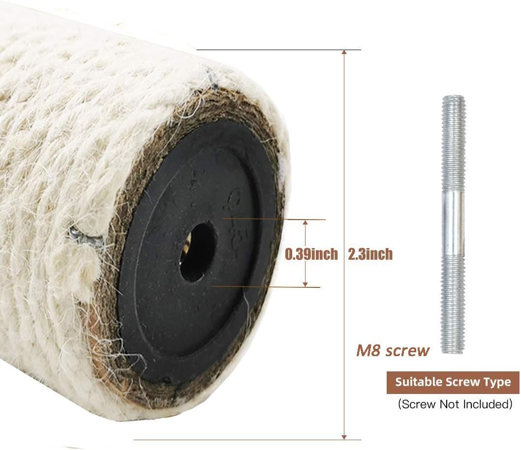 Treasborn Replaceable Sisal Scratching Post Natural for Cats
