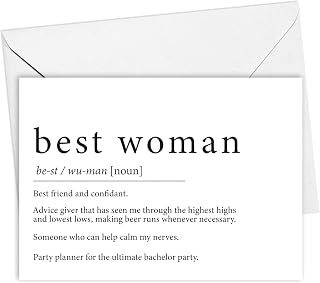 Will You Be My Best Woman Card, Bridesmaid Proposal Card, Modern Definition of a Best Woman, Card for Sister Best Friend, Best Man Maid of Honor Card, from Bride and Groom (Best Woman)
