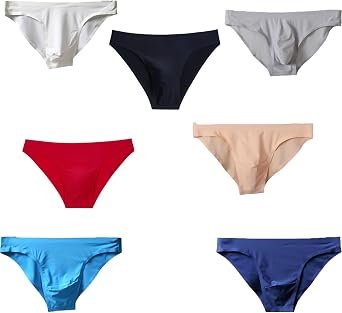 Faringoto Underwear Men Seamless Briefs Shorts Man Ice Silk Low Waist Panties Solid Semi-transparent