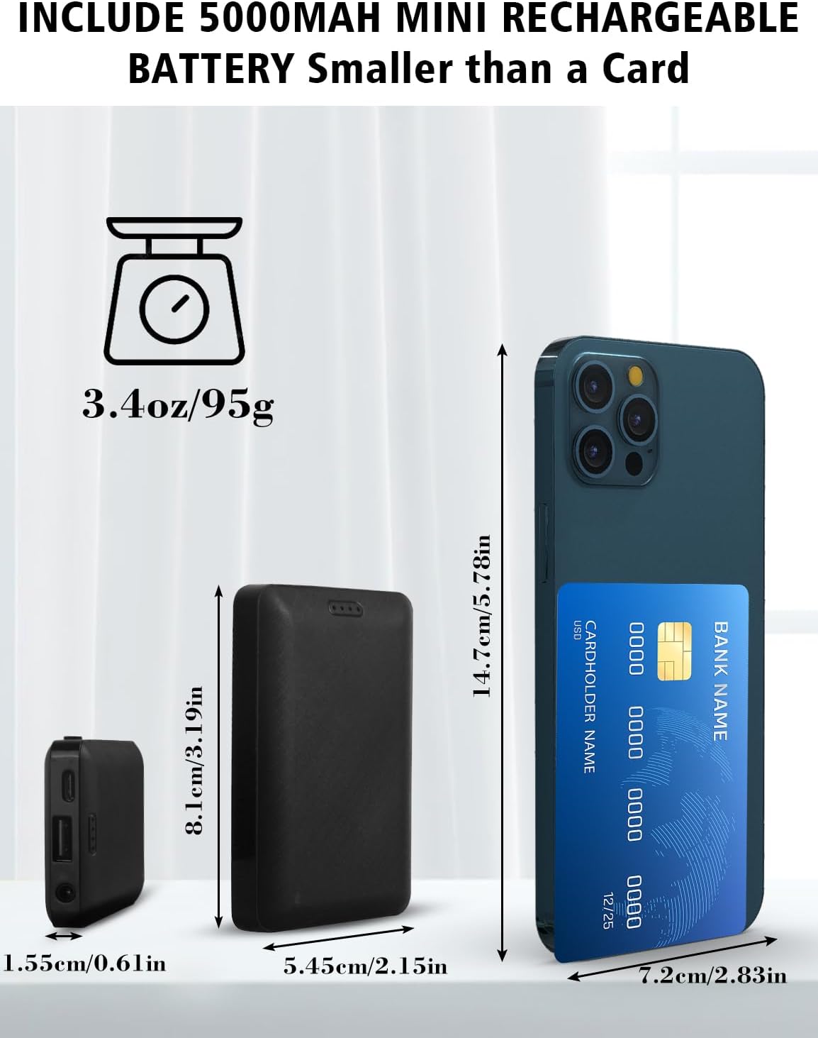 Heated Scarf with Rechargeable Battery - Electric Heating Neck Fashion Plaid Scarf for Women Men in Winter - Image 3