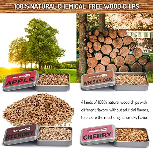 Smlpuame Cocktail Smoker Kit With Torch, Old Fashioned Bourbon Whiskey Drink Smoker Kit With Four Kinds Of Wood Chips (No Butane)-Father's Day Gift #TOP3