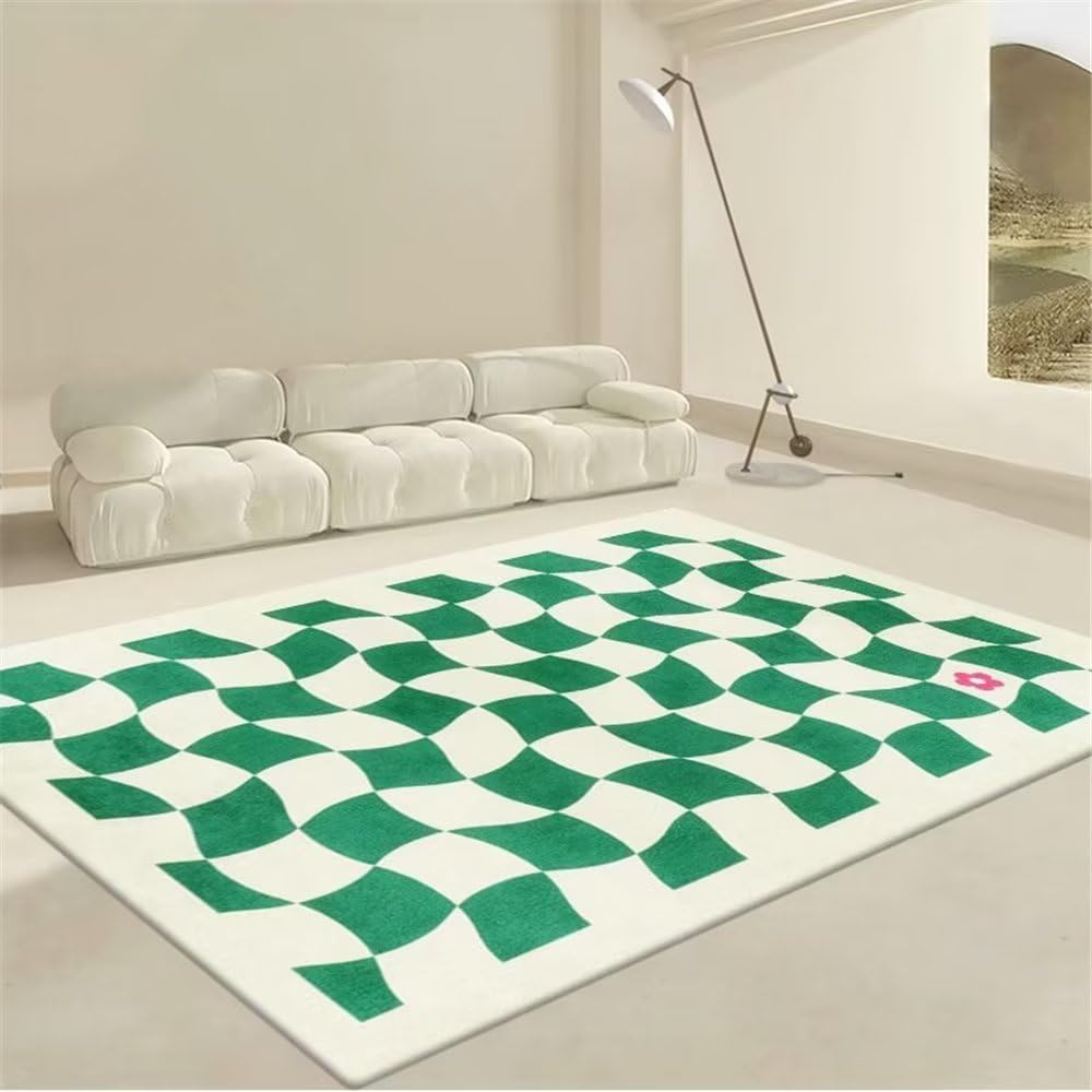 Tapis vert abstrait 40x60cm parfait pour le salon ou la chambre fille