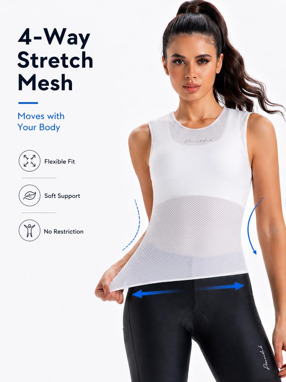 Przewalski Women's Cycling Base Layer, Sleeveless Quick-Dry Mesh Vest