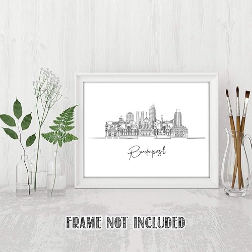 Vista 199 de París Skyline - Decoración de pared para sala de estar, arte de pared en blanco y negro, cuadros de pared de horizonte europeo para sala de estar