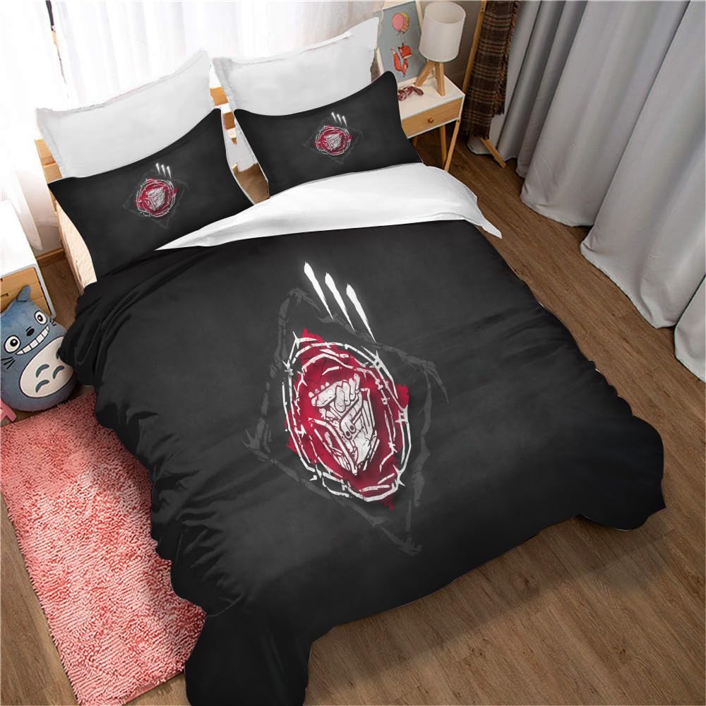 Duvet Cover Dead By Daylight 2 Pillowcases Home Dormitory Warm Soft Smooth Side Zipper 3 Piece Bedding Set (200x200cm(Double),DBD 02)