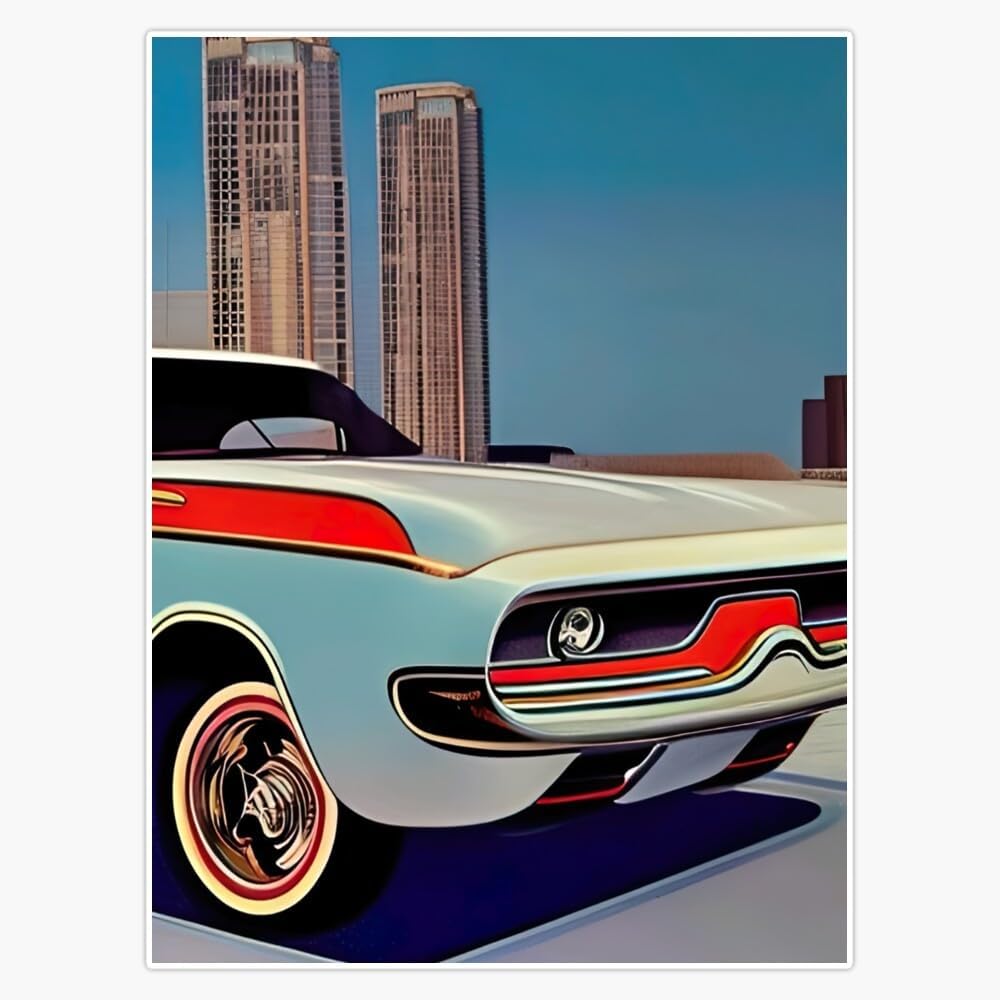 Magnet Vintage Muscle Car Magnet Vinyl Decal Sticker 5"