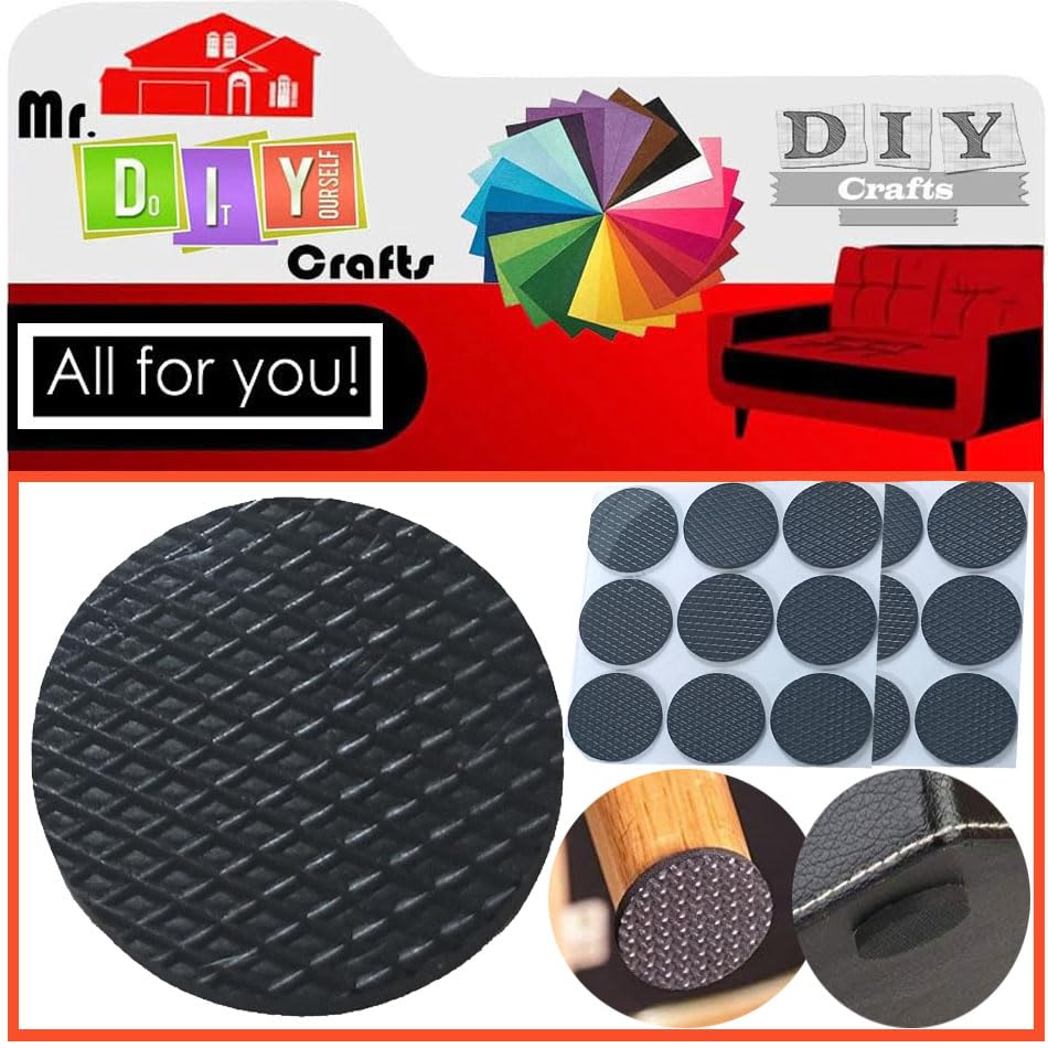 Image of DIY Crafts Self Adhesive Round Soft Silicon Furniture Protection Non Slip Anti Skid Buffer Bumper Ligt Proof Wind Proof Pest Proof Felt Furniture Pads Thicken! (25 Pieces 1 inch inch X 1 inch inch, Black)
