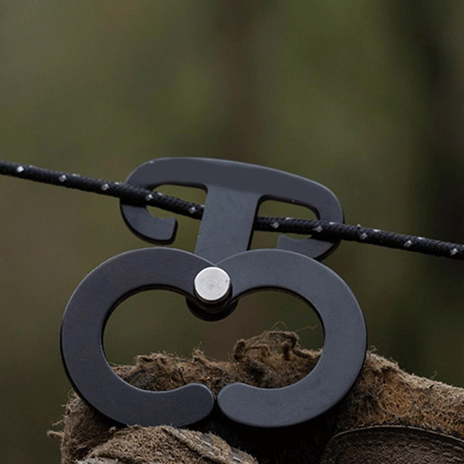 Camping Gear, Aluminum Alloy Own Locking Tent Guyline Adjuster with O Rings Rope Tensioner Suitable for Secure Camping Hiking