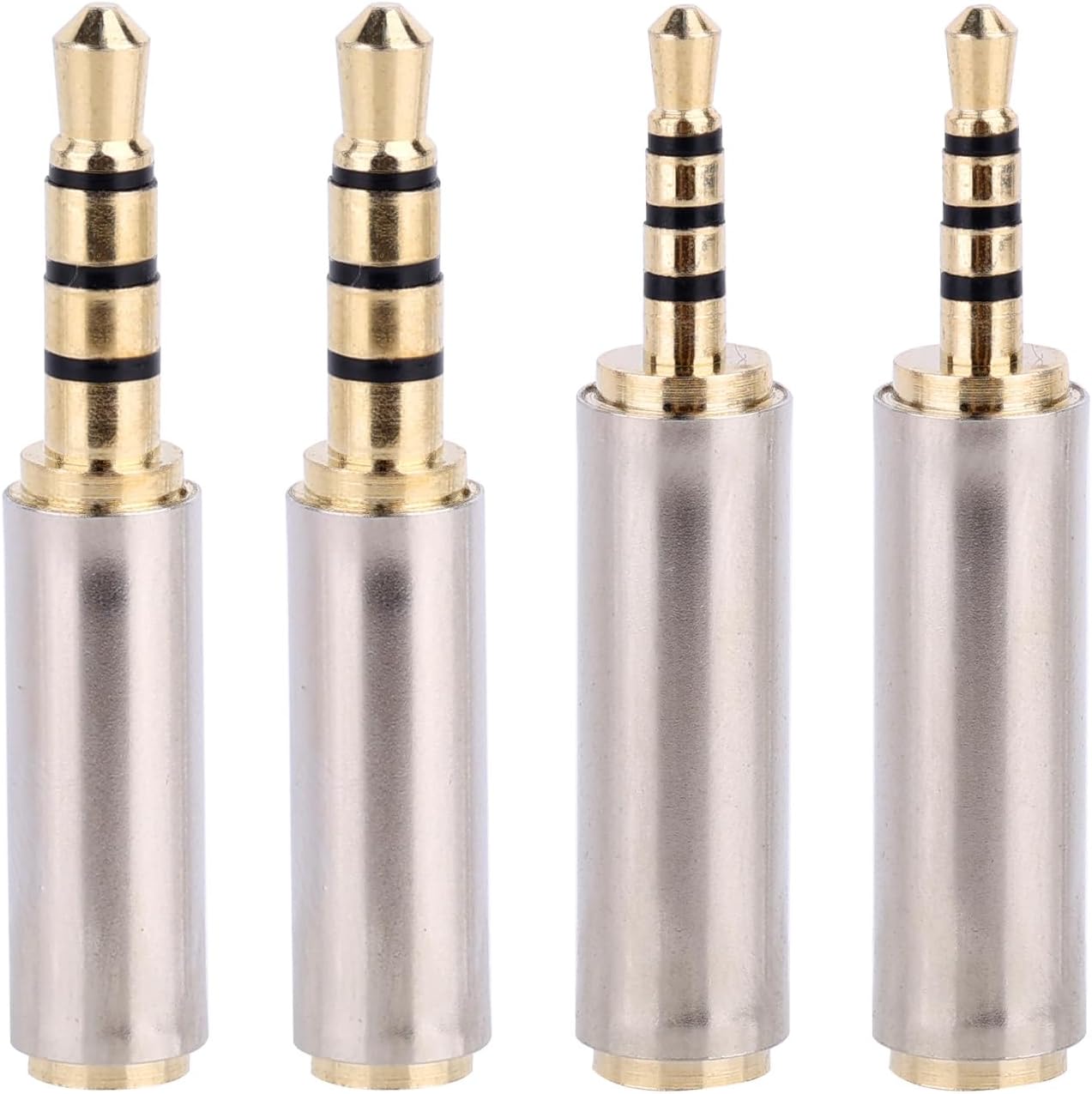 4 x Stereo / Mono Audio Adapters 2.5 mm to 3.5 mm and 3.5 mm to 2.5 mm Stereo Audio Converter Jack Adapter Male to Female for Headphones Smartphone Tablet Microphone Television