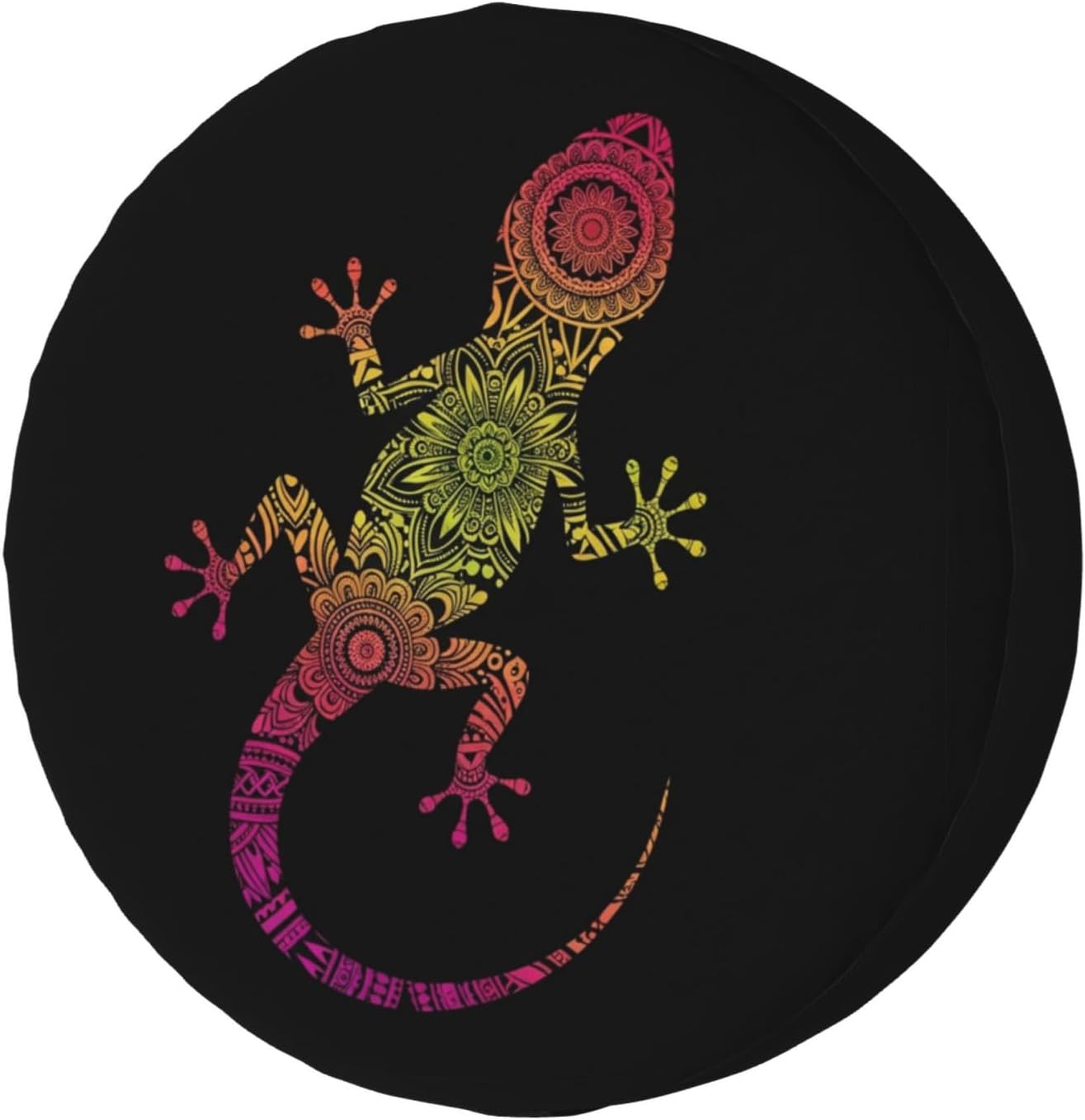 KiuLoam Funny Reptile Lizard Mandala Print Spare Tire Cover Weatherproof Dust-Proof Universal Sunscreen Wheel Tire Cover Fit for Trailer RV SUV Truck Camper Travel 17 Inch