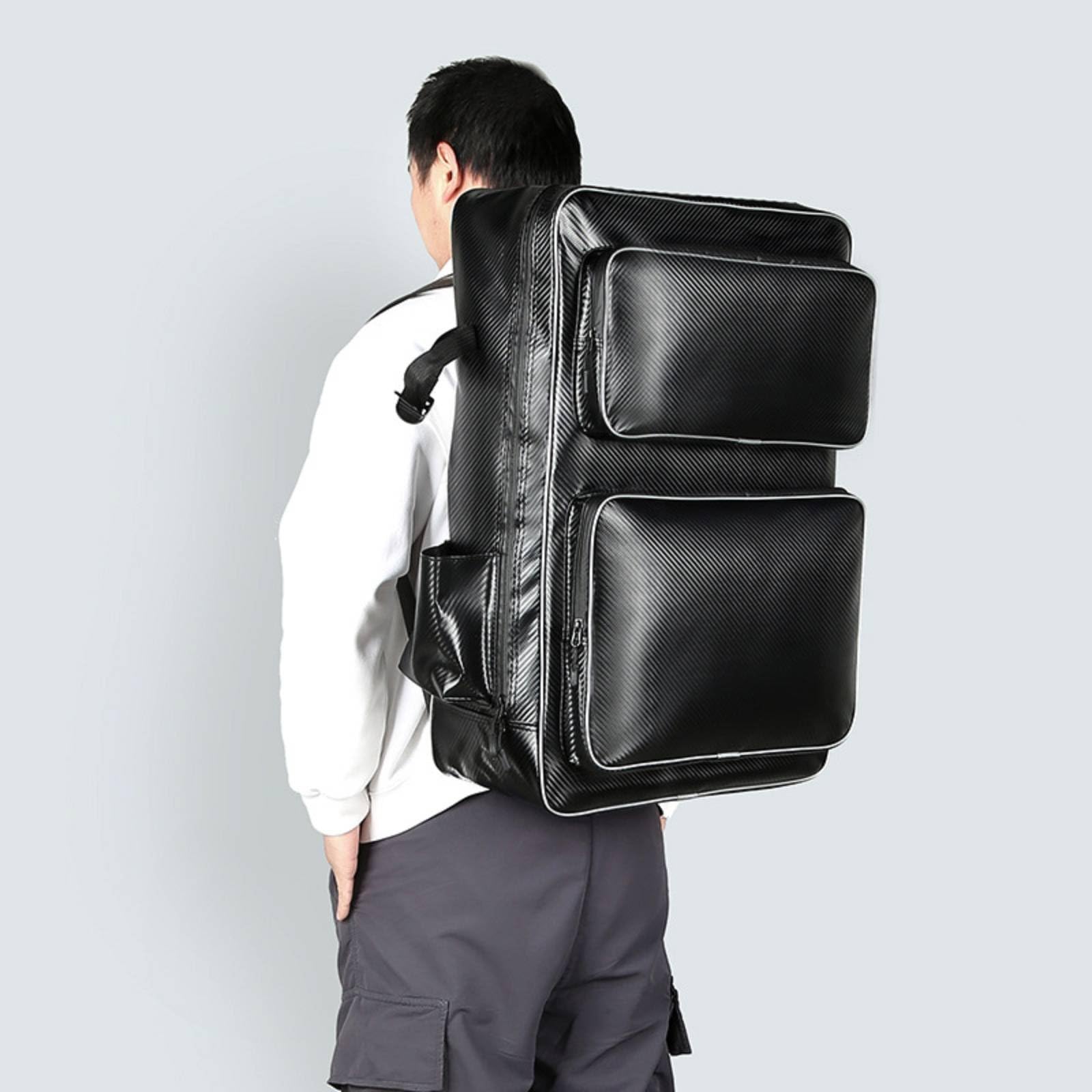 Perfeclan Bolsa para Silla de Pesca Mochila de Carga Estuche Plegable para Silla Bolso Organizador de Herramientas y Señuelos en Oxford y PU Adecuada para Pesca, 71 41 19cm