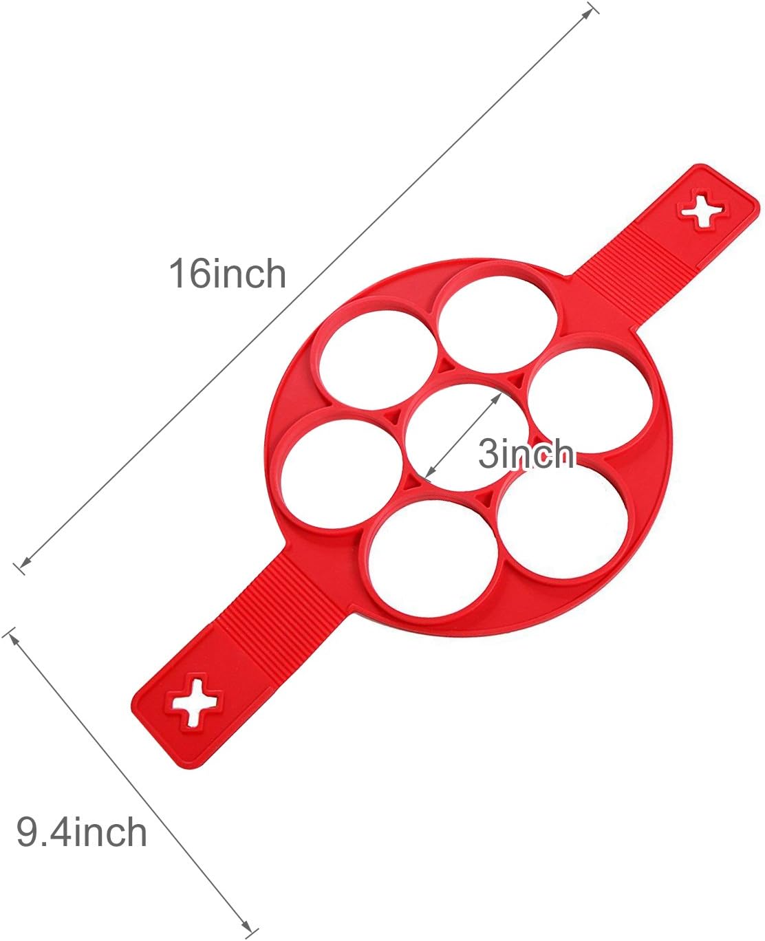 Silicone Pancake Molds, Elover 2 Pack Reusable Non Stick Egg Mold, Silicone Pancake Maker and Flipper for Kitchen