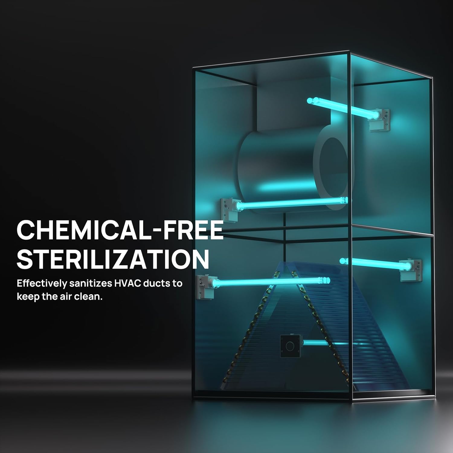 TURBRO AC 100-240V 36W HVAC UV Light Kit for Ducted Coil Systems, ETL&CARB Certified, Comes with a 15.2 in 4-Pin 2G11 Base Lamp, Magnetic Holder, and a Ballast, for Cleaning Air and AC Systems, UV36D