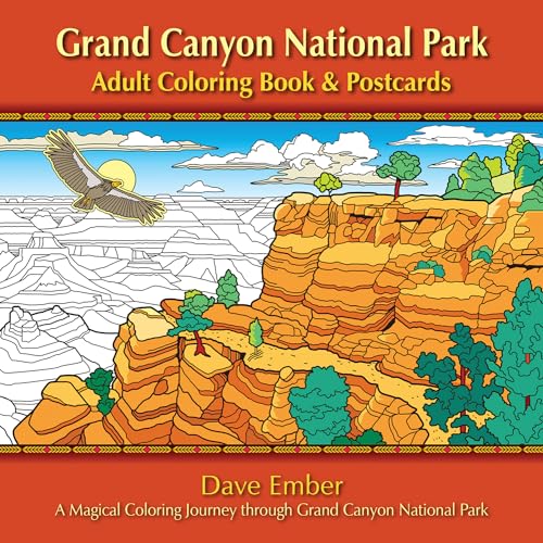 Grand Canyon National Park Adult Coloring Book and Postcards