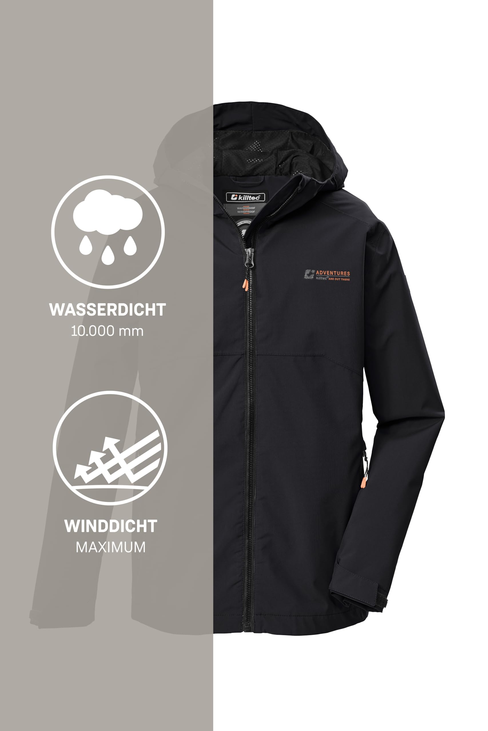 Killtec Jungen Kos 146 Bys Jckt Funktionsjacke/Outdoorjacke wasserdicht mit Kapuze
