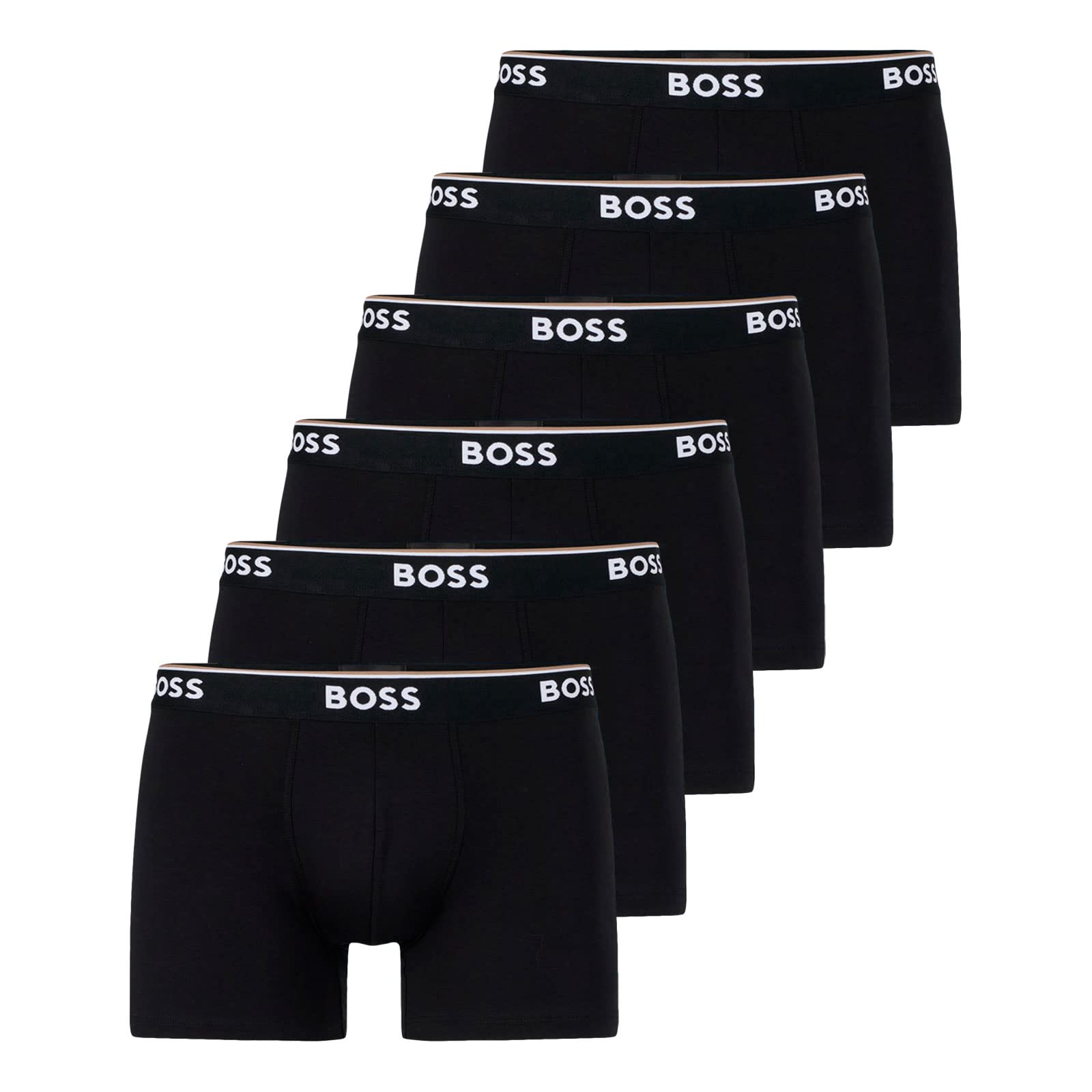 BOSS Herren Power Long Boxer Unterhosen Cotton Stretch 6er Pack