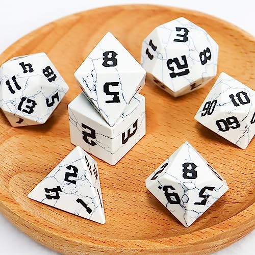 Turquoise Sharp Edge Gemstone Dice Set Handmade 7 Accessories Dice For Dungeons And Dragons Ttrpg Games Multi-Sided Rpg Polyhedral Sharp Edge Dice Roleplaying Games Shadowrun Pathfinder Mtg #TOP2