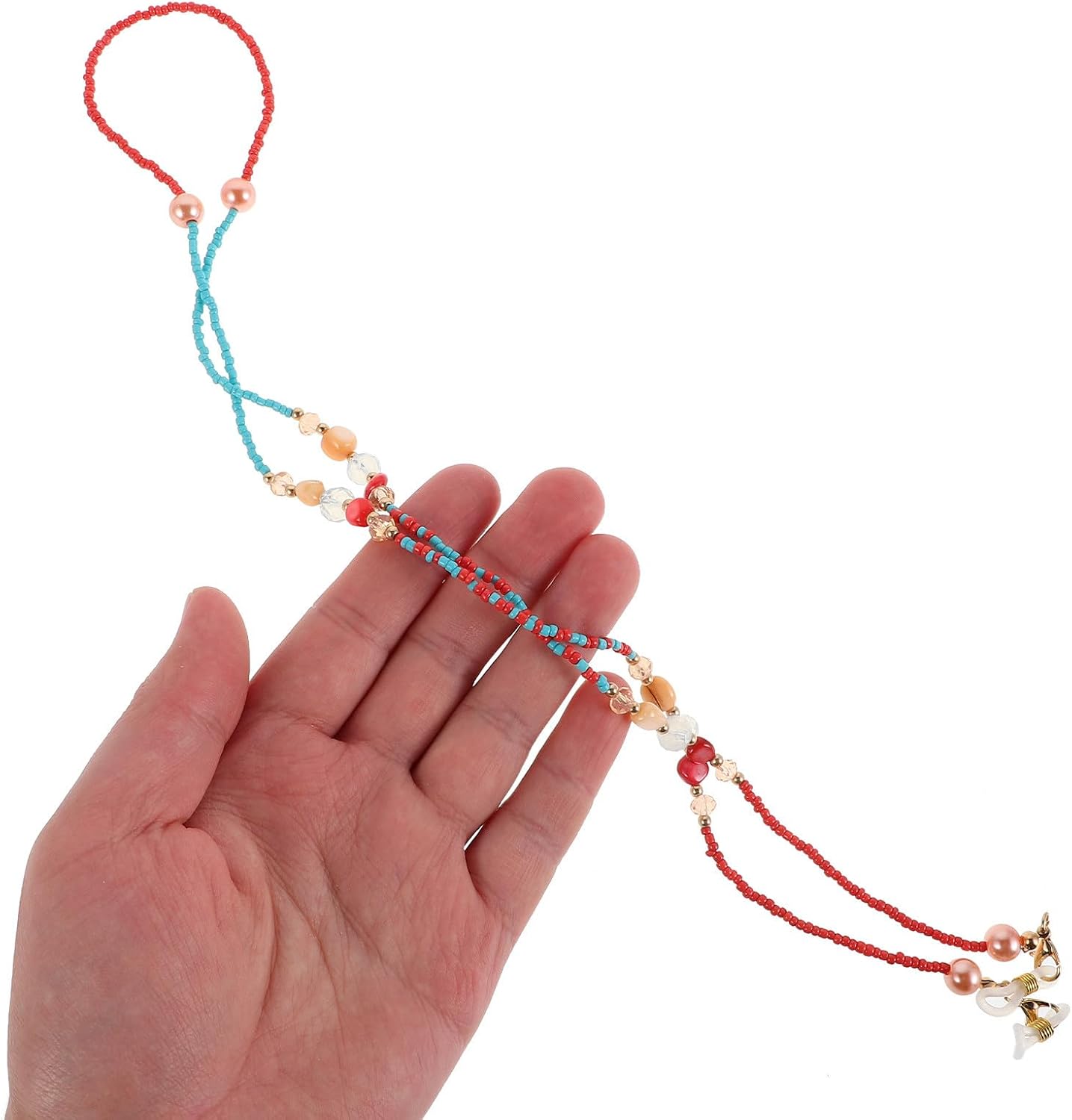 MAGICLULU Beaded Eyeglasses Chain for Women and Men, Colorful Anti-slip Eyewear Lanyard, Sunglasses Cord Suitable for Daily Use and Outdoor Activities