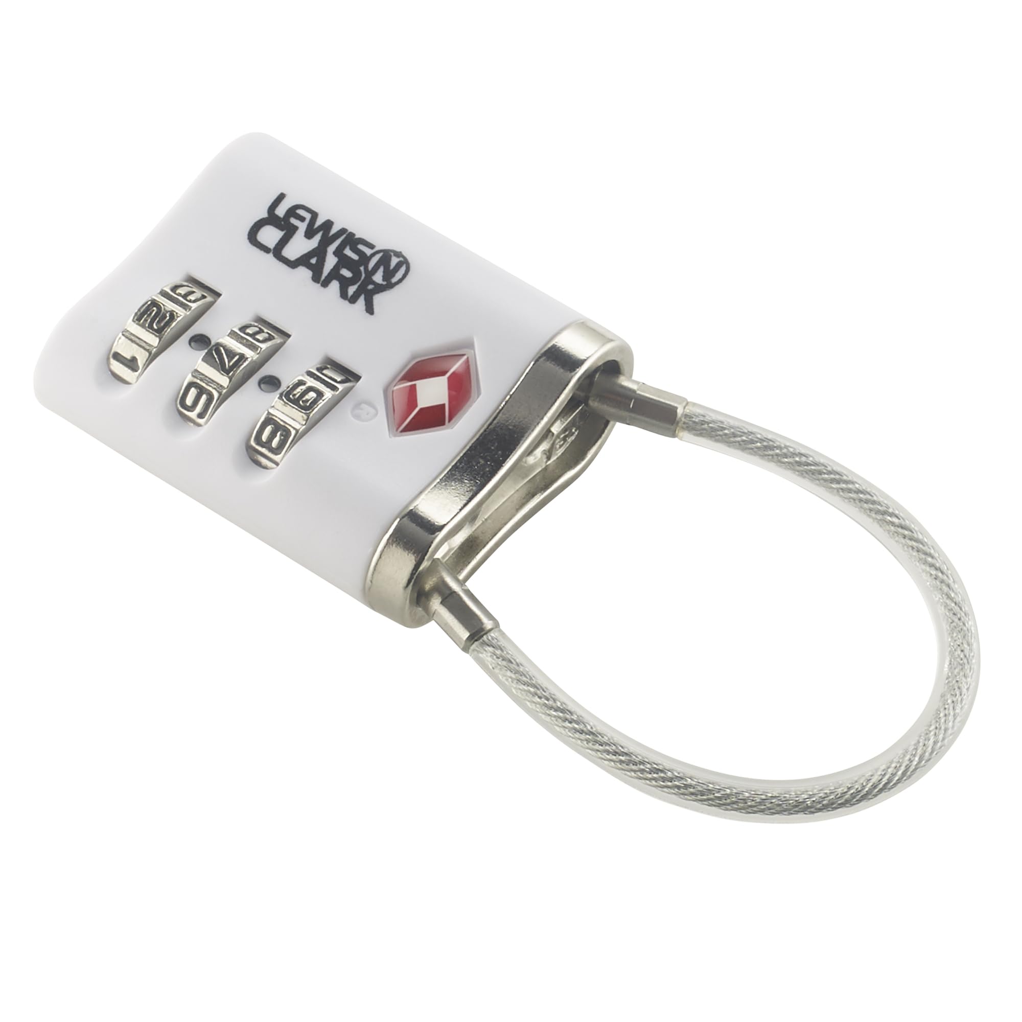 Lewis N Clarks Travel Sentry Cable Lock mit Keys Gepäckschloss, Silber