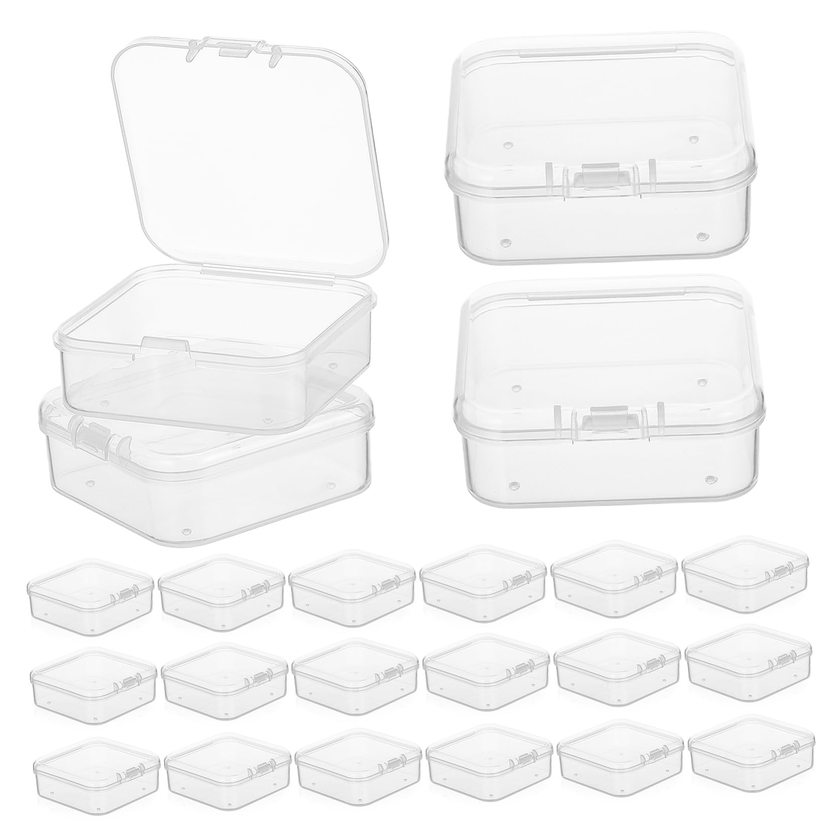 2 Ensembles Boîte Rangement Transparente avec Compartiments Plastiques pour Bureau et Loisirs Organisateur pour Bijoux Perles et Fournitures de Bricolage