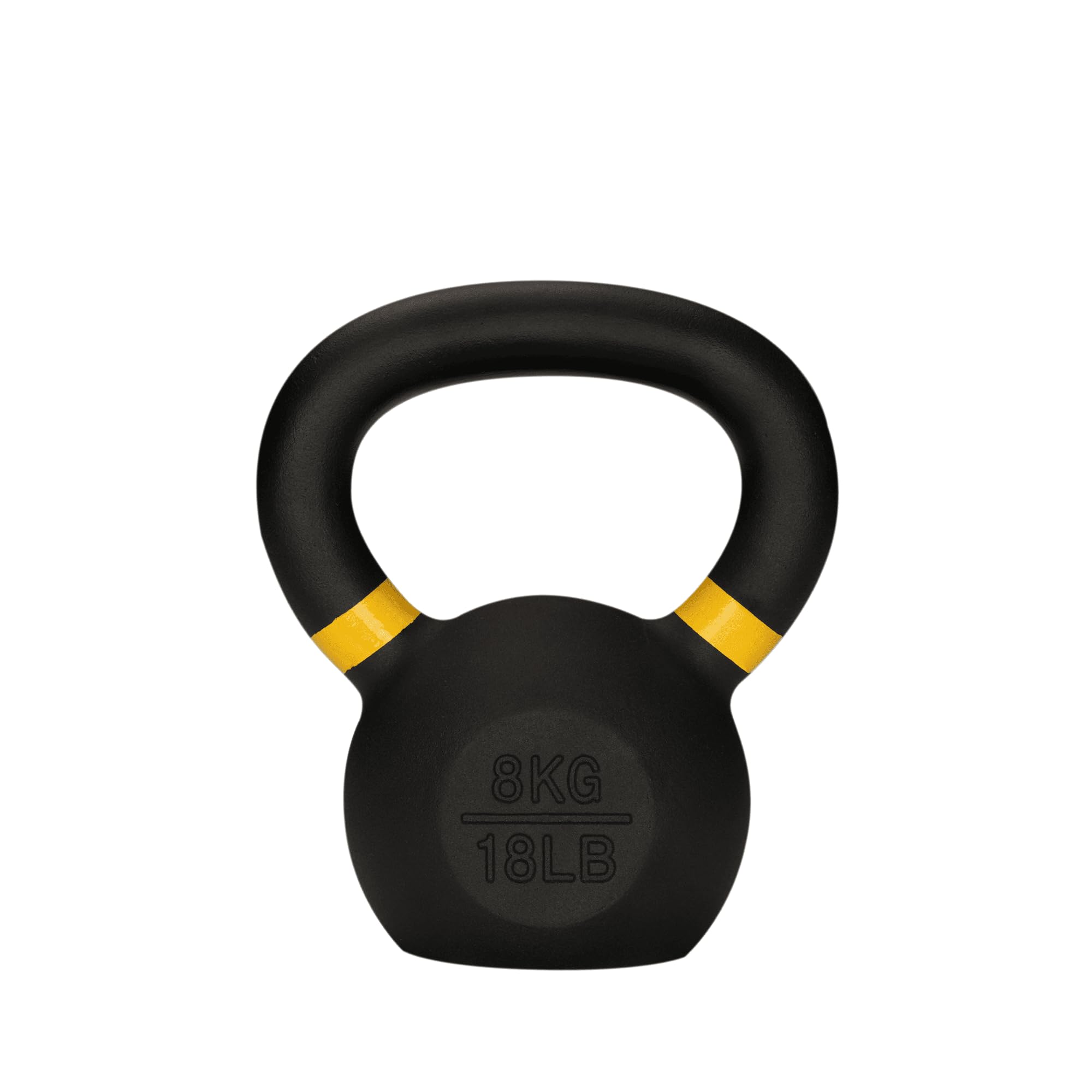 KEFL Cast Iron Kettlebell, Colour-Coded Ring, Textured Wide Grip Handle, Painted Finish, Strength Training Weight for Home Gym Fitness, 4kg-28kg (8KG)