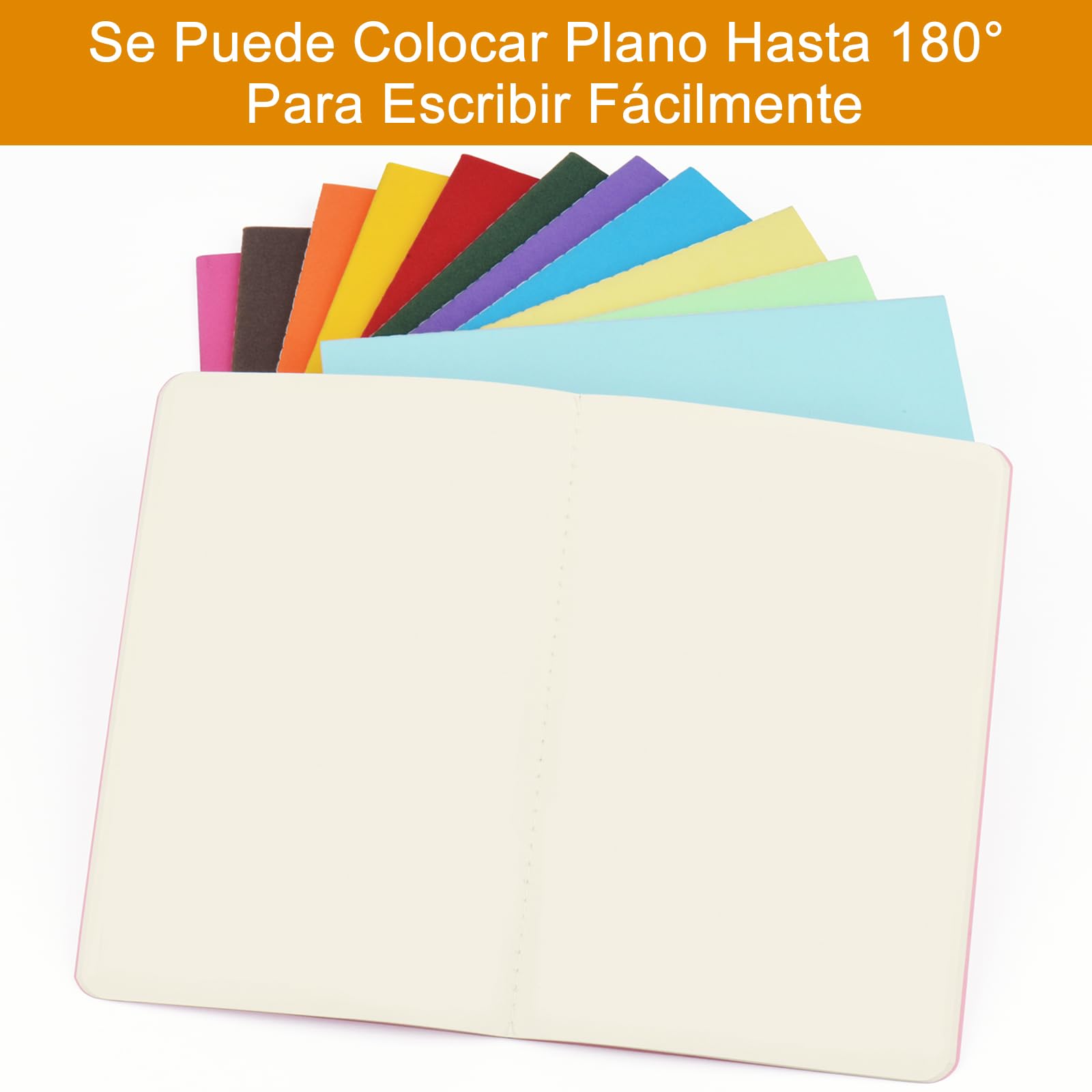 ZCZN Cuaderno A5 Paquete de 12, Libretas en Blanco de 30 Hojas/ 60 Páginas para Dibujo Diario Notas Estudio Agenda - 12 Colores Mixtos