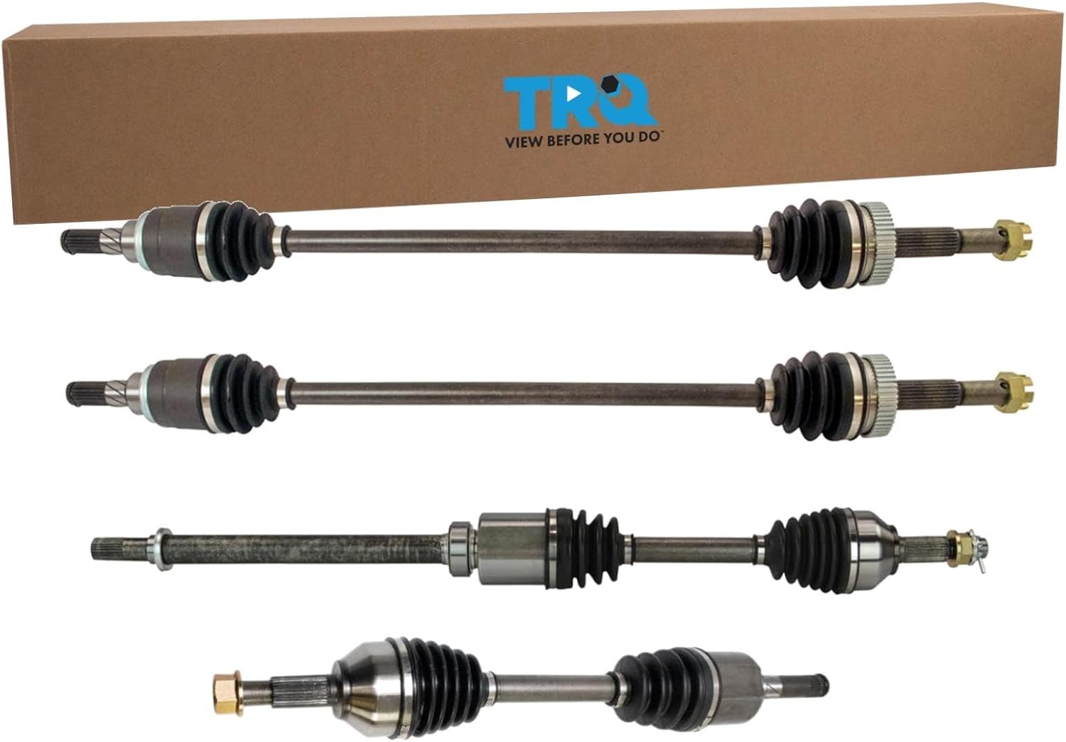 TRQ CV Axle Shaft Assembly Set Front & Rear Compatible with 2008-2013 Nissan Rogue 2014-2015 Rogue Select