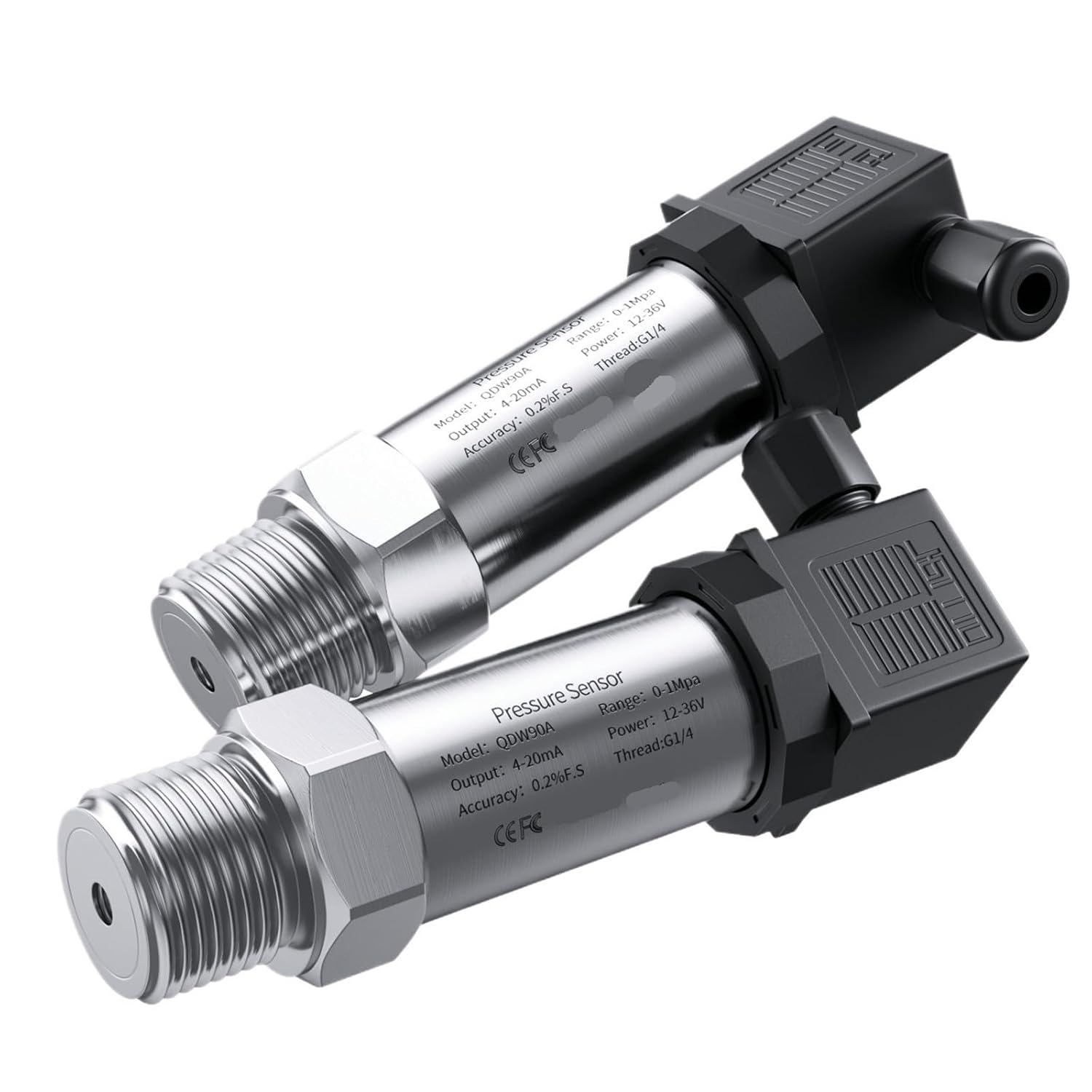 IP65 304SS Hydraulic Pressure Sensor 0-100bar 0-400bar 0-500bar 0-600bar to RS485 Water Air Gas Oil Fuel Pressure Transducer(NPT1-2thread,-50mbar-50mbar)